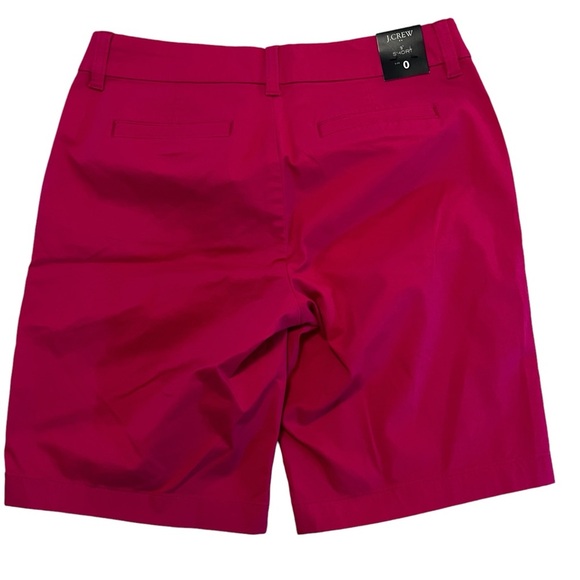J. Crew 9” high-rise flat front long Bermuda shorts in pink women’s 0 modest - Picture 2 of 12
